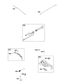 Controls Group Diagram and Parts List for 92J0B-0004-H1  Briggs and Stratton Engine